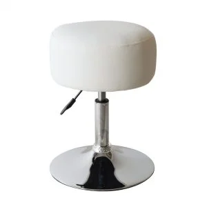 Elegante Barhocker mit weißem Sitz und verstellbarer Höhe – Küchenstuhl – 2er-Set - VDD World