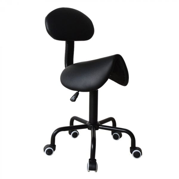 Sattelhocker ergonomischer Friseurhocker - Arbeitshocker - Hocker - höhenverstellbar - schwarz - VDD World