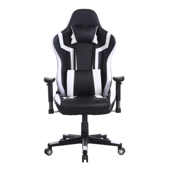 Gaming Stuhl Tornado Bürostuhl - ergonomisch verstellbar - Racing Gaming Stuhl - schwarz-weiß - VDD World