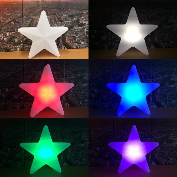 Nachtlampe Kinderzimmer LED Lampe Star Stars 40 CM 16 Farben RGB weiß wiederaufladbare Fernbedienung - VDD World