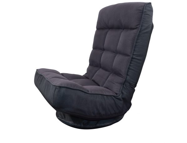 Loungesessel - Spielstuhl - Bodenstuhl - verstellbare Rückenlehne und klappbar - schwarz - VDD World