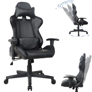 Gaming Stuhl Bürostuhl Thomas - Racing Gaming Style - gerade Sitzfläche - schwarz rot - VDD World