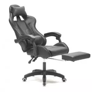 Bürostuhl Thomas - Gaming Stuhl - klappbare Armlehne ergonomisch - weiß schwarz - VDD World