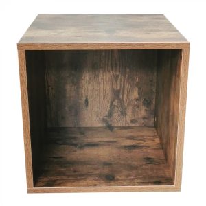 Wandschrank Robustes Metall, Holz, Industriedesign, offenes Bücherregal, 137 cm hoch, schwarz - VDD World