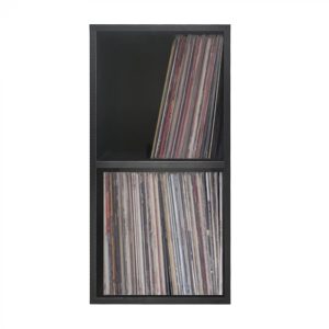 LP Vinyl Schallplatten Aufbewahrungskiste aus Holz für 7 Zoll Singles - 75 bis 100 Stück - schwarz - VDD World