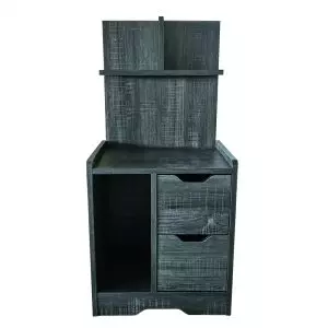 Eckschrank Tough Metal Wood Industrial Design Bücherregal 125 cm hoch schwarz - VDD World