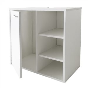 Säulenschrank Badezimmerschrank Flandu 160 cm hoch weiß - VDD World