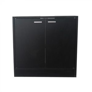 Säulenschrank Flandu - Badschrankmöbel - 93 cm hoch - weiß schwarz - VDD World