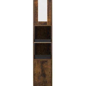 Säulenschrank Flandu - Badschrankmöbel - 93 cm hoch - weiß schwarz - VDD World