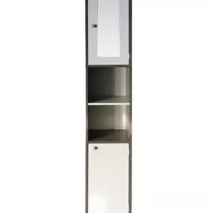 Säulenschrank Bad - Schrank Bad oder Flur - mit Spiegel - 180 cm hoch - VDD World