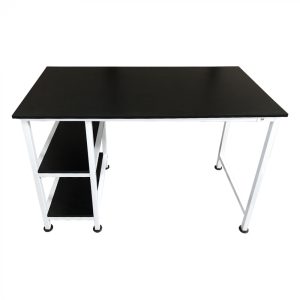 Schreibtisch Computertisch - Küchentisch - Metall Holz - 120 cm x 60 cm - Schwarz - VDD World