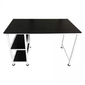 Schreibtisch Computertisch - 3 Ablageflächen - Metallholz - 120 cm breit - weiß - VDD World