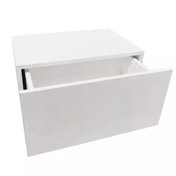 Schwebender Nachttisch - Hängedielenschrank - mit Schublade - 50 cm breit - weiß - VDD World