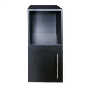 Wandschrank Robustes Metall, Holz, Industriedesign, offenes Bücherregal, 137 cm hoch, schwarz - VDD World