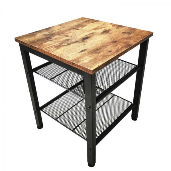 Beistelltisch Couchtisch Tough Industrial Vintage - Metall schwarz holz braun - VDD World