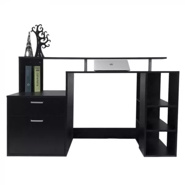 Schreibtisch Computertisch Computertisch 140 cm breit mit Kommode und viel Stauraum - VDD World