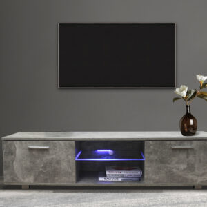 TV-Möbel TV-Möbel Silber mit LED-Beleuchtung sonoma braun aussehen - VDD World