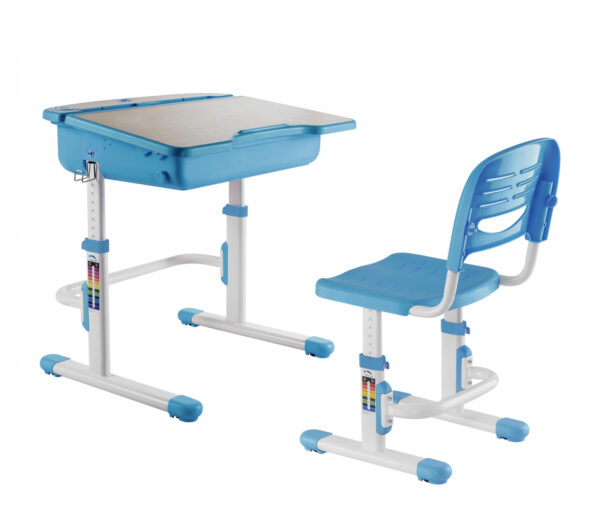 Kinderschreibtisch mit Schreibtischstuhl - ergonomisch höhenverstellbar - Zeichentisch - Schulbank - VDD World