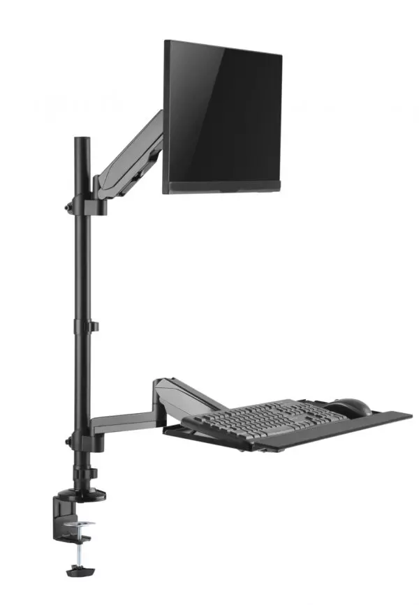 Sitz-Steh-Arbeitsplatz - Monitorhalterung Tastatur Tischhalterung - Arbeitsplatzrechner - VDD World