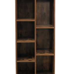 Wandschrank Offenes Bücherregal im Industriedesign aus robustem Metall und Holz, 101 cm hoch, schwar - VDD World
