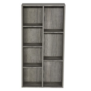 Wandschrank Robustes Metall, Holz, Industriedesign, offenes Bücherregal, 137 cm hoch, schwarz - VDD World