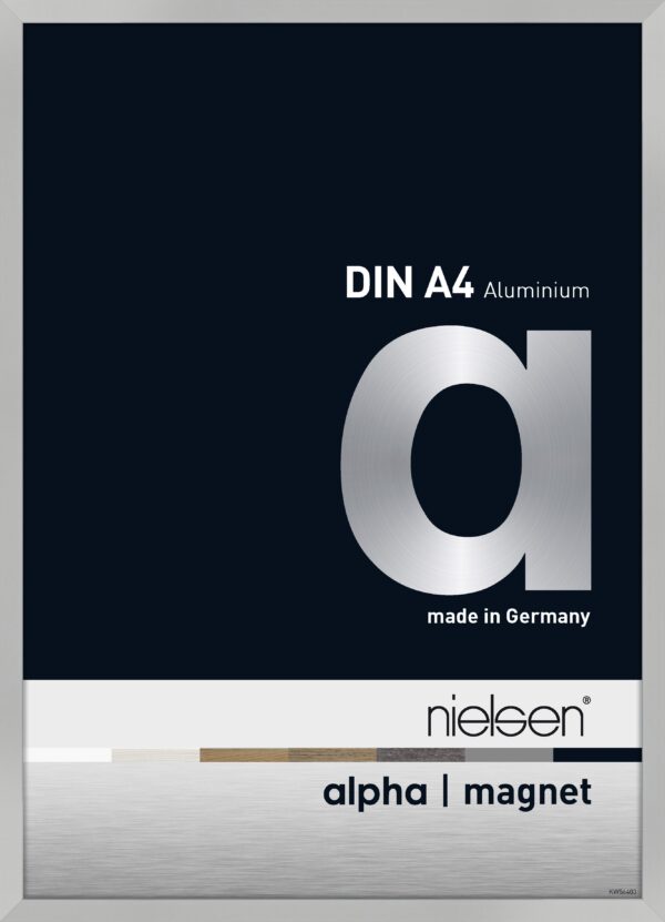 Austauschbarer Frontlader Nielsen Alpha Magnet Aluminium A4 Format Matt Silber - VDD World
