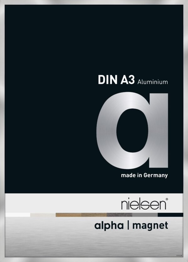 Austauschbarer Frontlader Nielsen Alpha Magnet Aluminium A3 Format Silber - VDD World