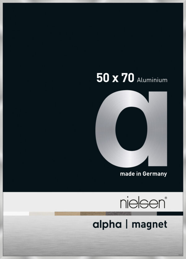 Wechselrahmen Frontlader Nielsen Alpha Magnet Aluminium 50 cm x 70 cm Format Silber - VDD World