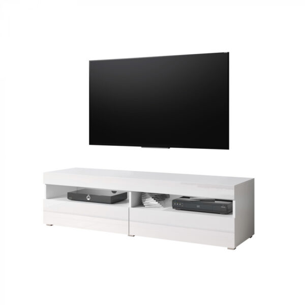 TV-Möbel TV-Möbel Kubrick 140 cm Korpus weiß Front weiß hochglanz - VDD World