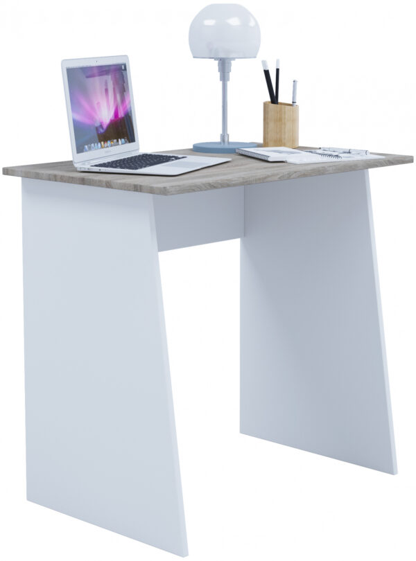 Schreibtisch Computertisch Masola Mini weiß Eiche Farbe 80 cm breit - VDD World