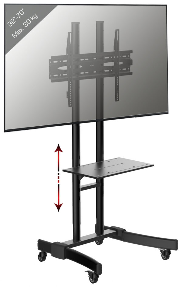 TV-Basis Standard Monitor Bildschirm mobil höhenverstellbar schwarz - VDD World