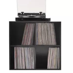 Vinyl-LP-Schallplatten-Aufbewahrungsbox - LP-Vinyl-Aufbewahrungskiste - Holz - Braun - VDD World