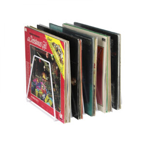 Schallplattenschrank - Aufbewahrung von Schallplatten - Bücherregal - grauer Beton - VDD World