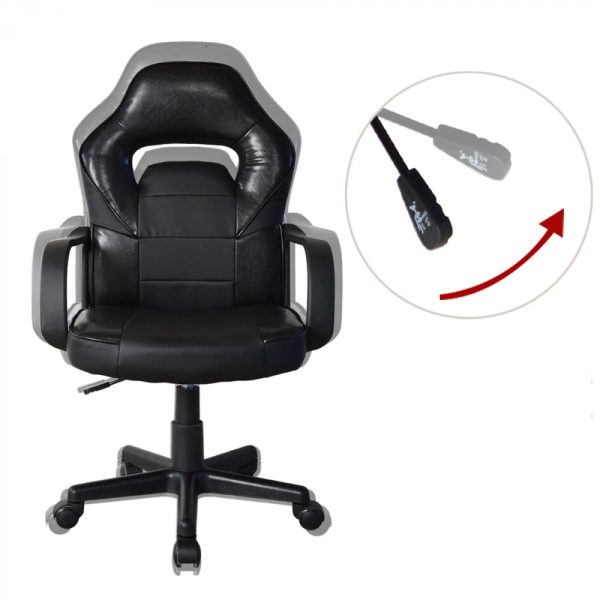 Bürostuhl Thomas Junior - Gaming Stuhl Racing Gaming Style - höhenverstellbar - schwarz - VDD World