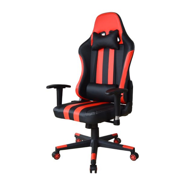 Gaming Stuhl Bürostuhl Thomas - Racing Gaming Style - gerade Sitzfläche - schwarz rot - VDD World