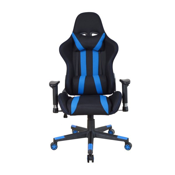 Bürostuhl Gaming Stuhl Thomas - Racing Gaming Style - Stoffbezug - schwarz blau - VDD World