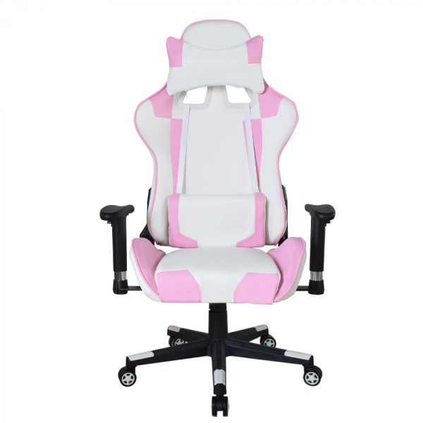 Bürostuhl Gaming-Stuhl Thomas - Stuhl im Racing-Gaming-Stil - weiß rosa - VDD World