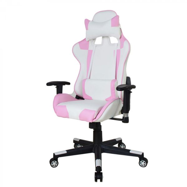 Bürostuhl Gaming-Stuhl Thomas - Stuhl im Racing-Gaming-Stil - weiß rosa - VDD World