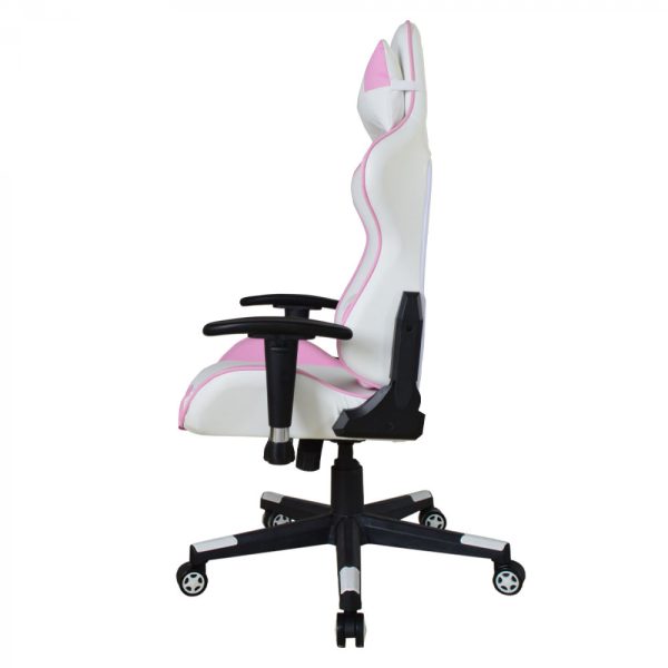 Bürostuhl Gaming-Stuhl Thomas - Stuhl im Racing-Gaming-Stil - weiß rosa - VDD World