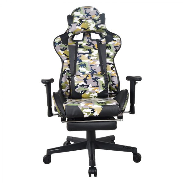 Gaming Stuhl Bürostuhl Thomas - Racing Gaming Camouflage Design - Fußstütze - verstellbar - VDD World