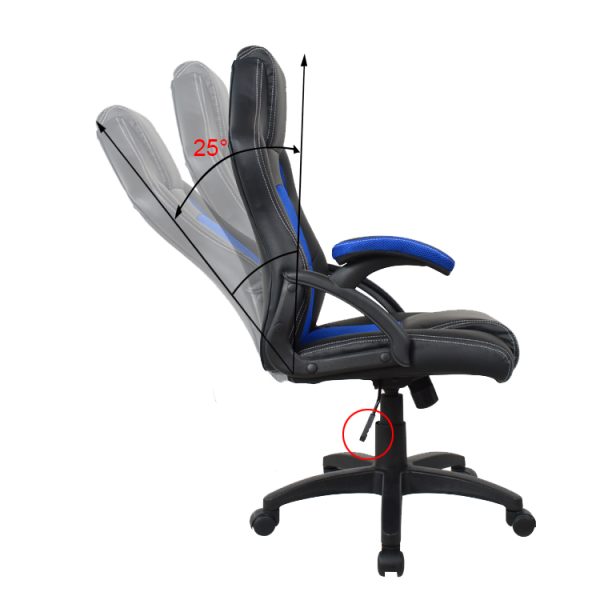 Bürostuhl Racing Gaming-Stil Premium-Design Wouter blau schwarz - VDD World