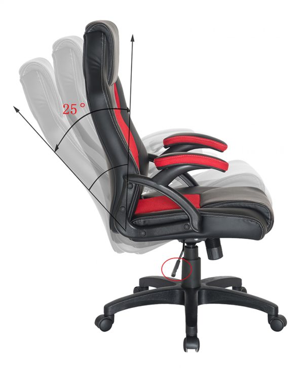 Game Chair Wouter Junior - Bürostuhl Racing Gaming Style - höhenverstellbar - schwarz rot - VDD World