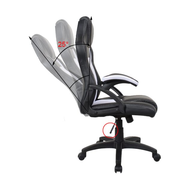 Bürostuhl Racing Gaming-Stil Premium-Design Wouter weiß schwarz - VDD World