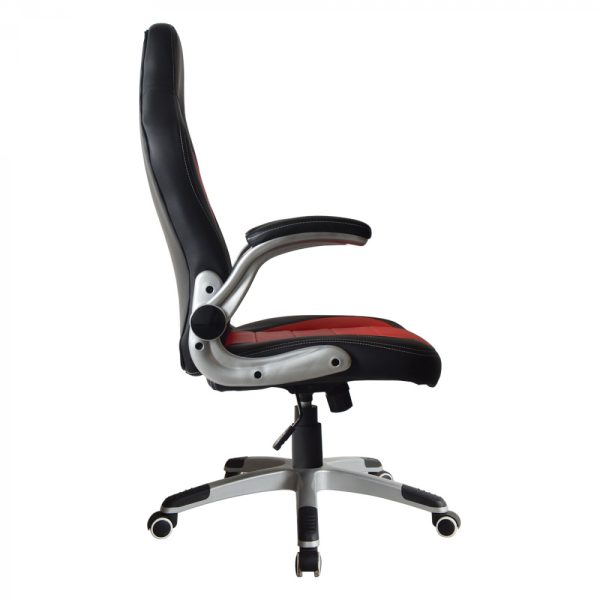 Bürostuhl Thomas - Gaming Stuhl - klappbare Armlehne ergonomisch - rot schwarz - VDD World