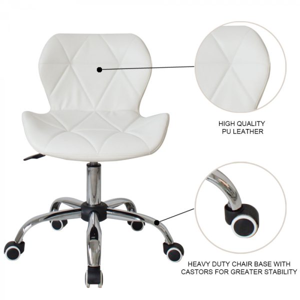 Bürostuhl modernes Design - Chefsessel - höhenverstellbar - weiß - VDD World