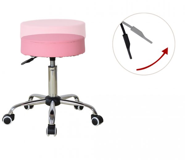 Schreibtischhocker - Friseurhocker - Arbeitshocker - Hocker - höhenverstellbar - rosa - VDD World