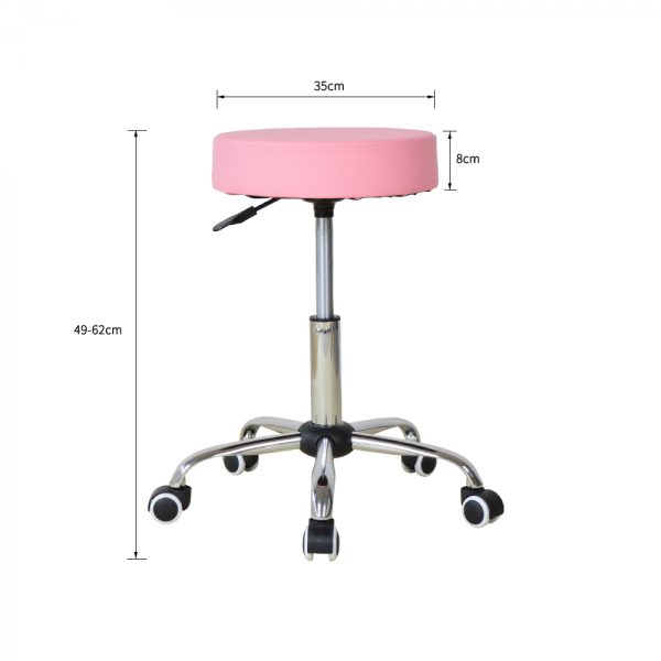 Schreibtischhocker - Friseurhocker - Arbeitshocker - Hocker - höhenverstellbar - rosa - VDD World