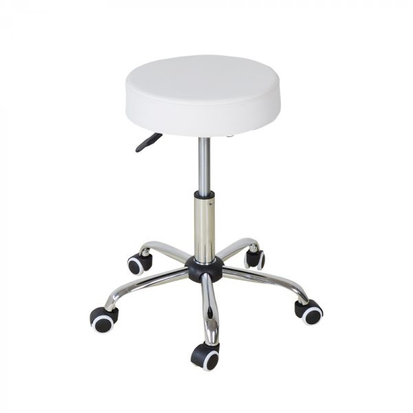 Barber Hocker - Arbeitshocker - Tabouret - höhenverstellbar - weiß - VDD World