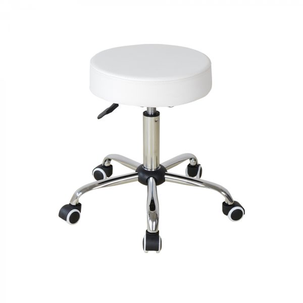 Barber Hocker - Arbeitshocker - Tabouret - höhenverstellbar - weiß - VDD World