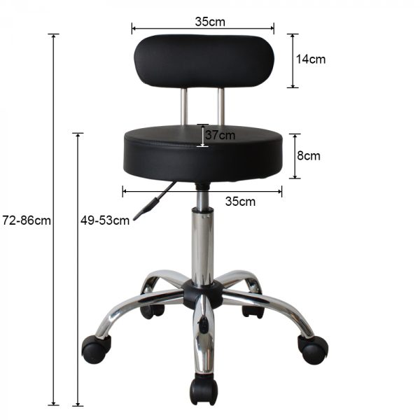 Drehhocker mit Rückenlehne - Arbeitshocker - Sattelhocker - Sitzhocker - höhenverstellbar - VDD World